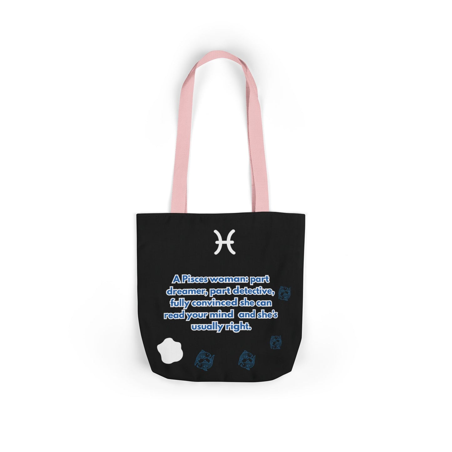 Personalized Zodiac D.O.B. Black Canvas Tote Bag