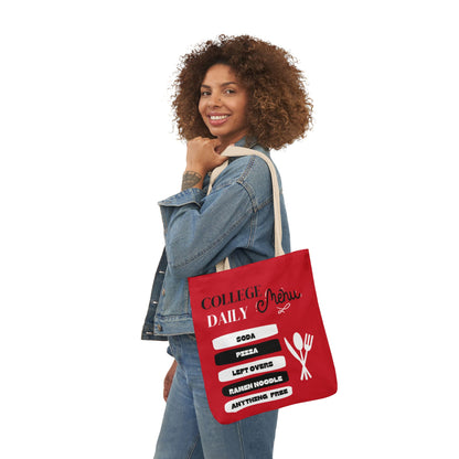 Funny Student Red Canvas Tote Bag