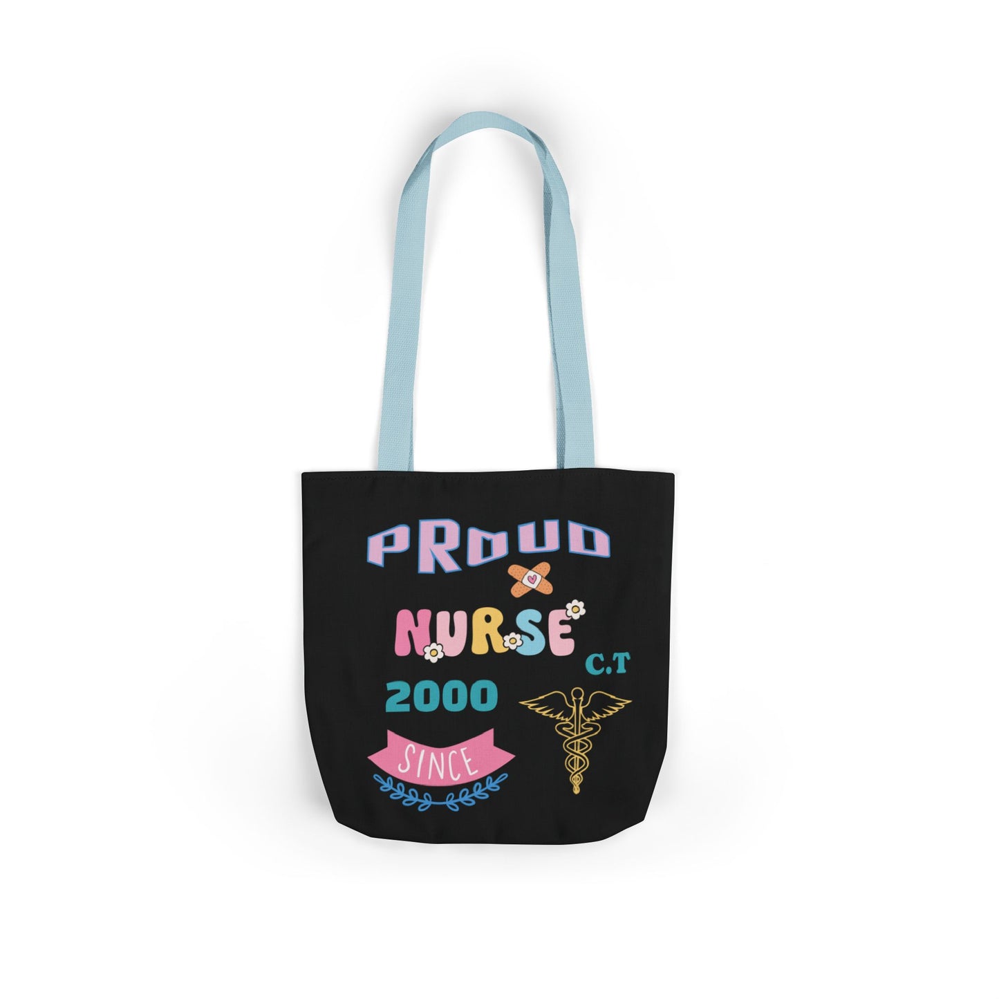 Personalized Nurse Initial Canvas Tote Bag — Custom Initial & Year Started as Nurse