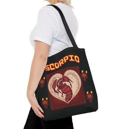 Black Zodiac Scorpio Tote Bag