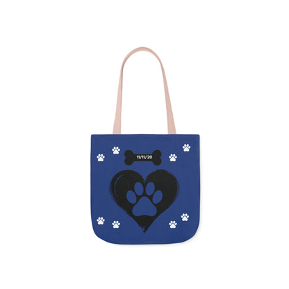 Blue Personalized Dog Canvas Tote Bag