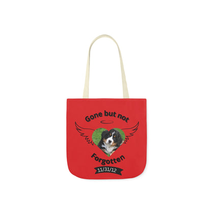 Red and Black Personalized Dog Memorial Tote Bag