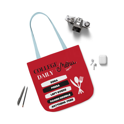 Funny Student Red Canvas Tote Bag