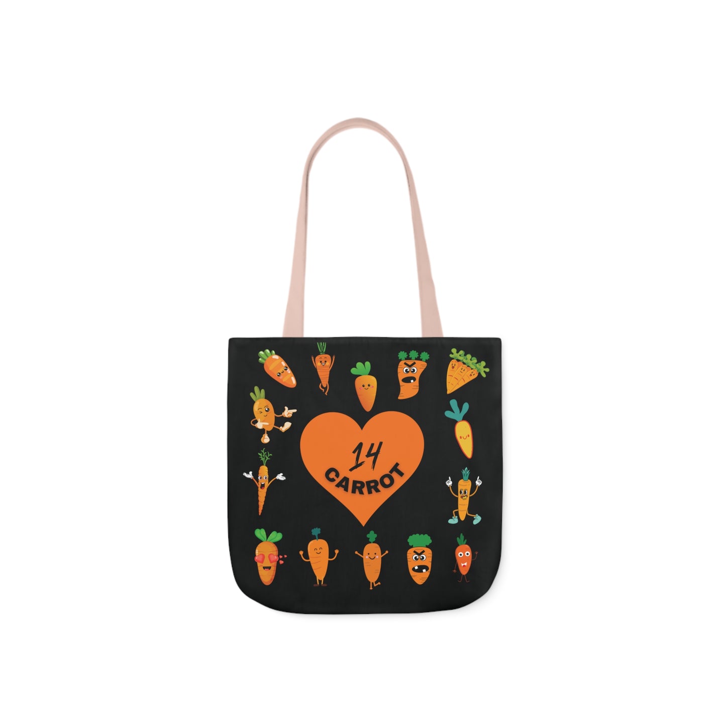 Carrot theme Canvas Tote Bag, 5-Color Straps