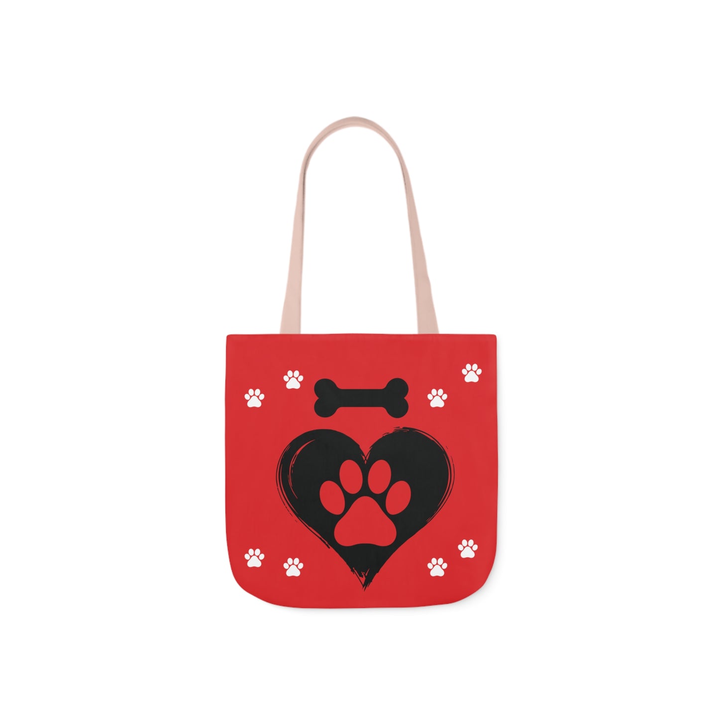 Red and Black Personalized Dog Canvas Tote Bag