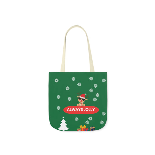 Canvas Tote Bag - Green Christmas Theme