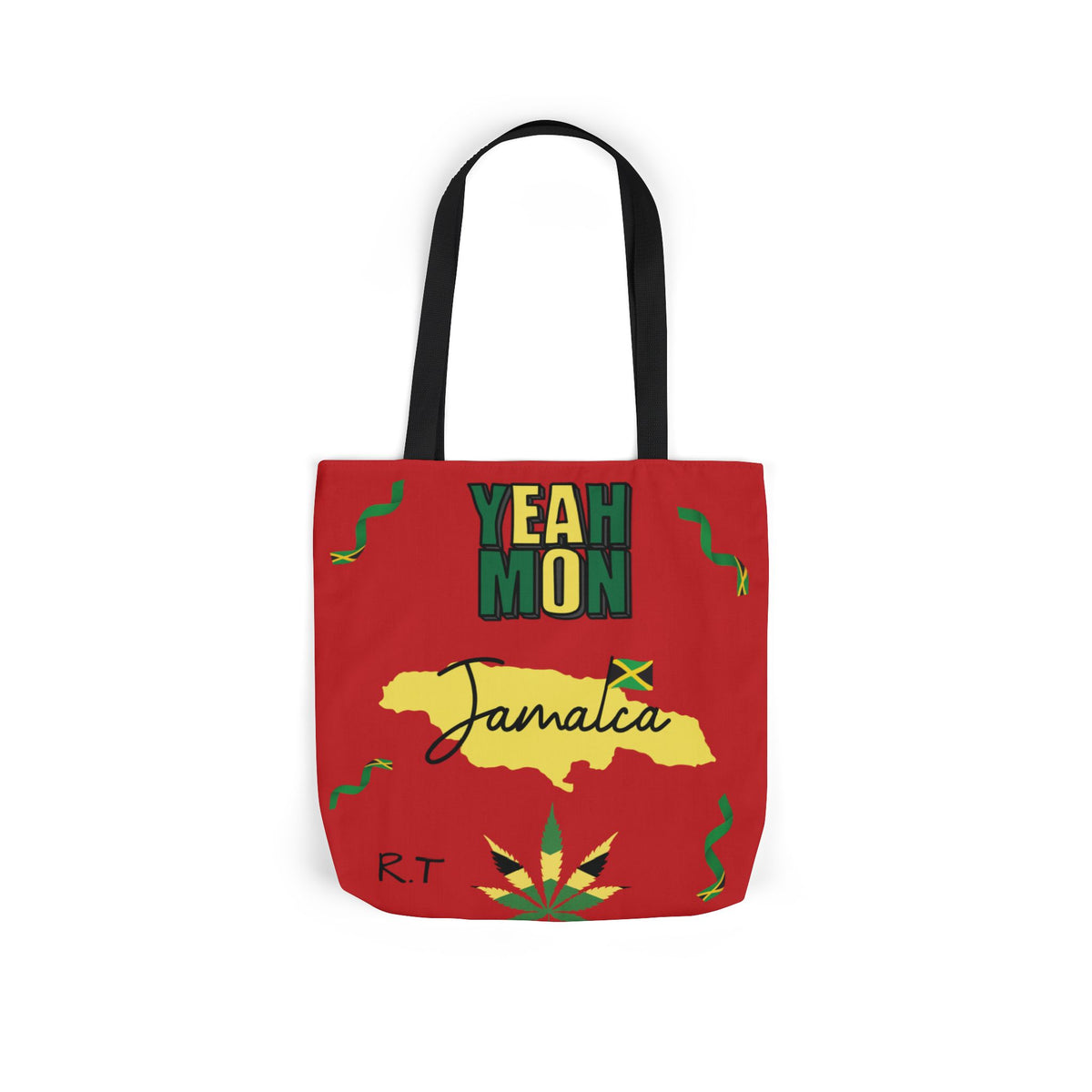 Personalized D.O.B & Initial Jamaica Theme Canvas Tote Bag