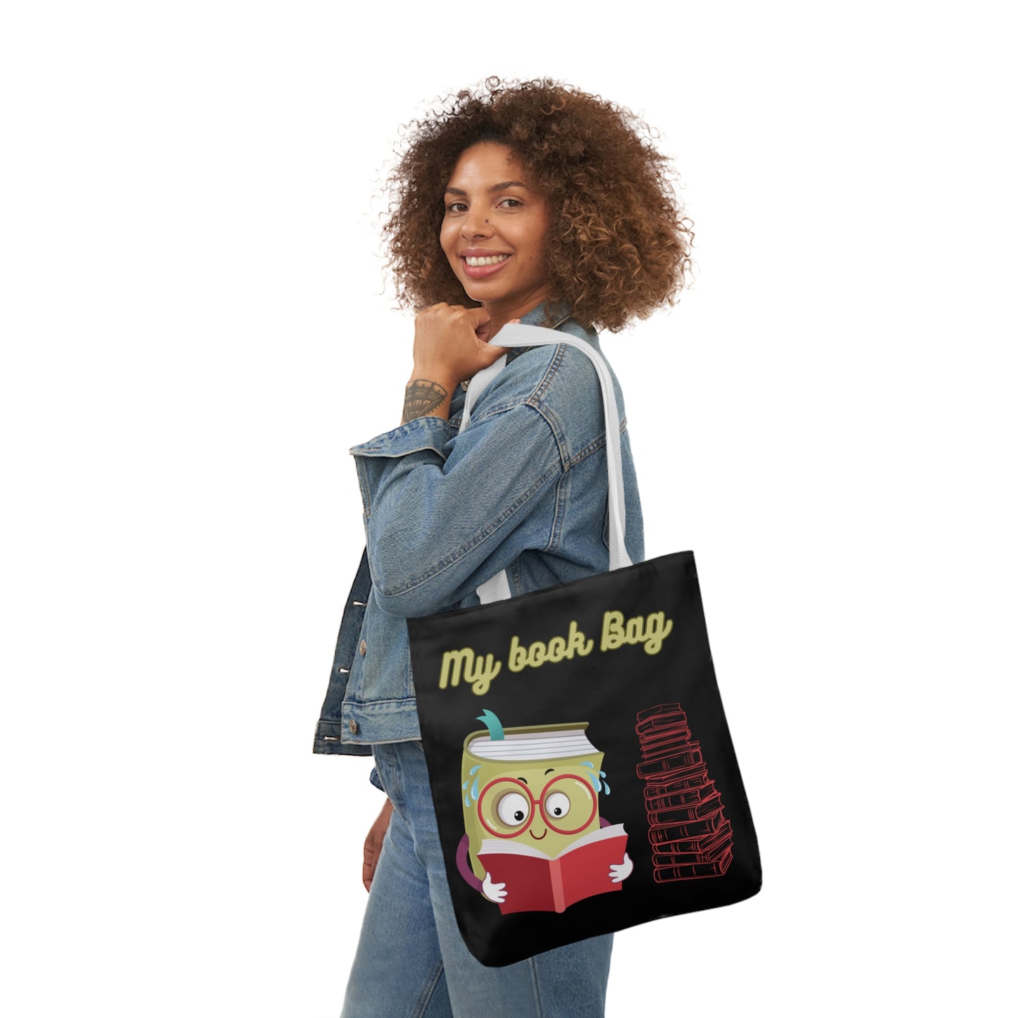 Book bag Canvas Tote Bag, 5-Color Straps