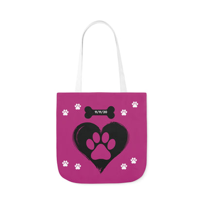 Pink Personalized Dog Canvas Tote Bag