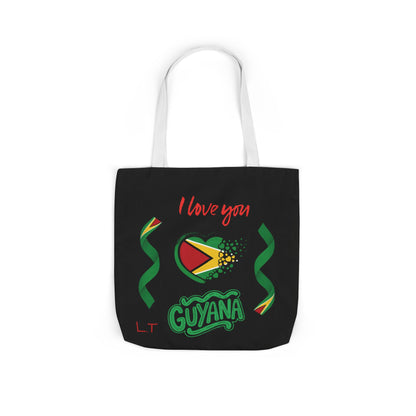 Personalized D.O.B and initial Love You Guyana Canvas Tote Bag