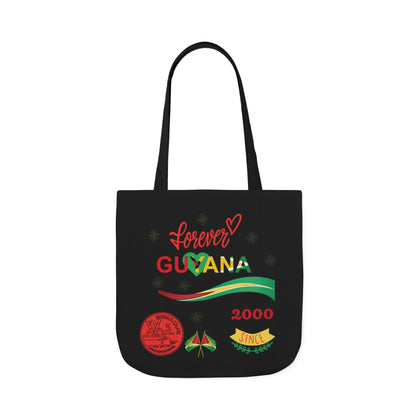 Personalized D.O.B and initial Love You Guyana Canvas Tote Bag