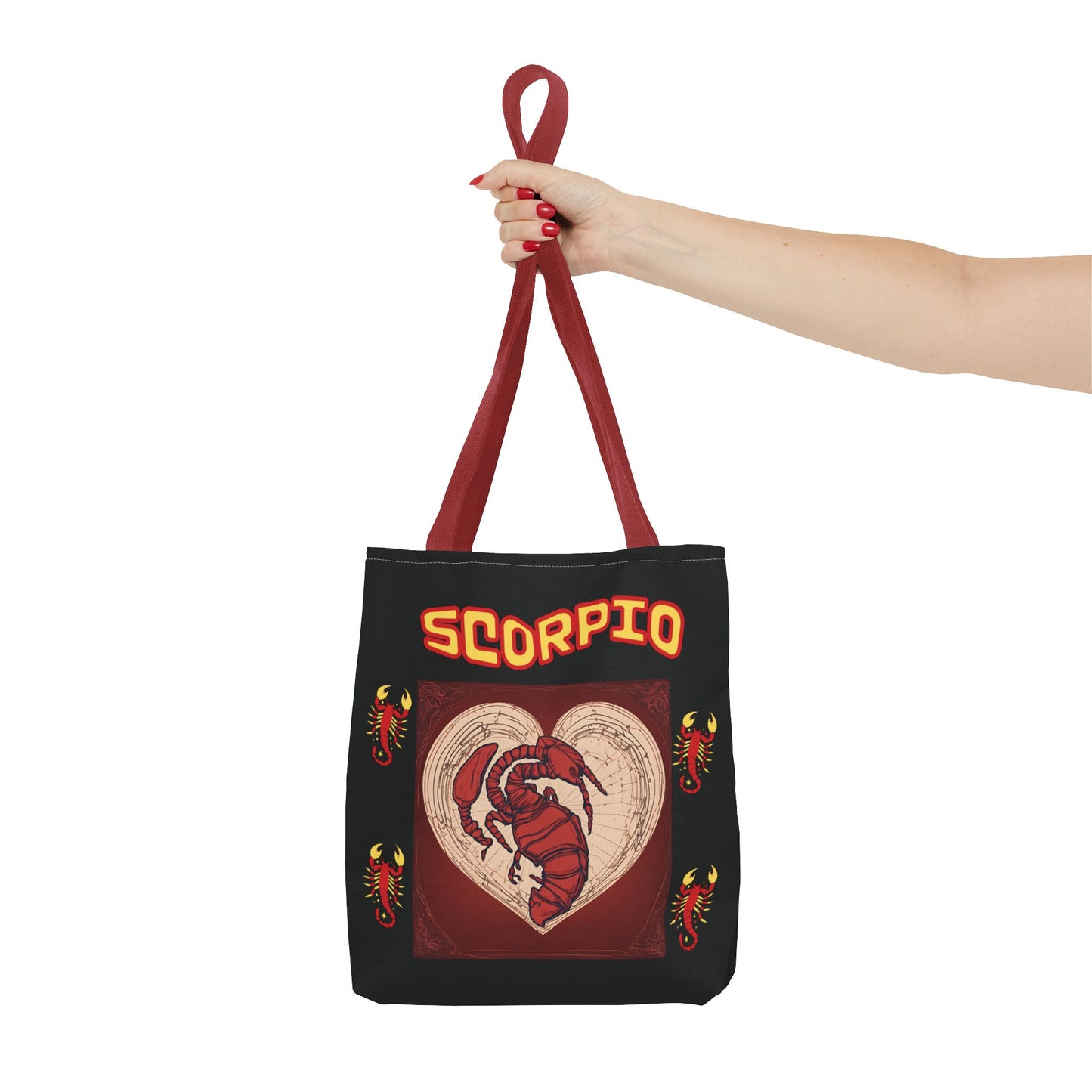 Black Zodiac Scorpio Tote Bag