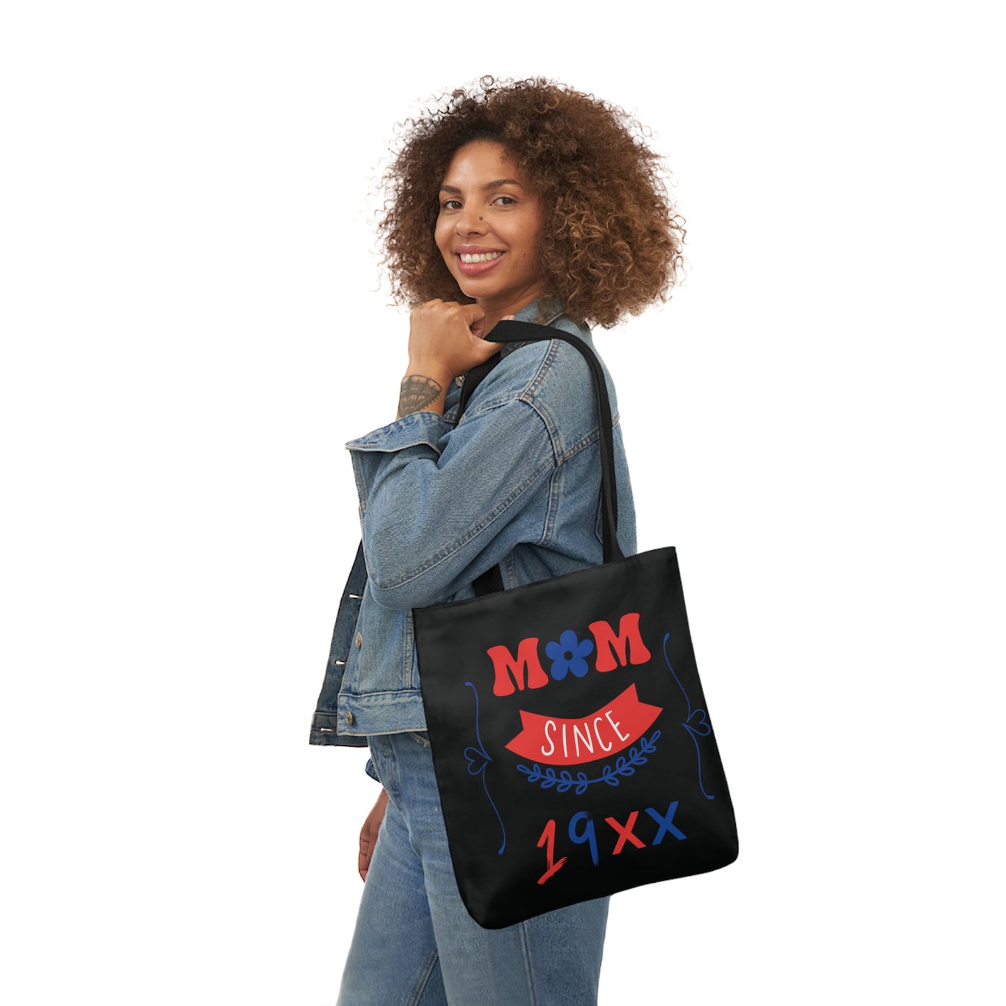 Mom Black Canvas Tote Bag