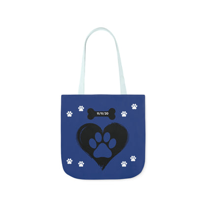 Blue Personalized Dog Canvas Tote Bag