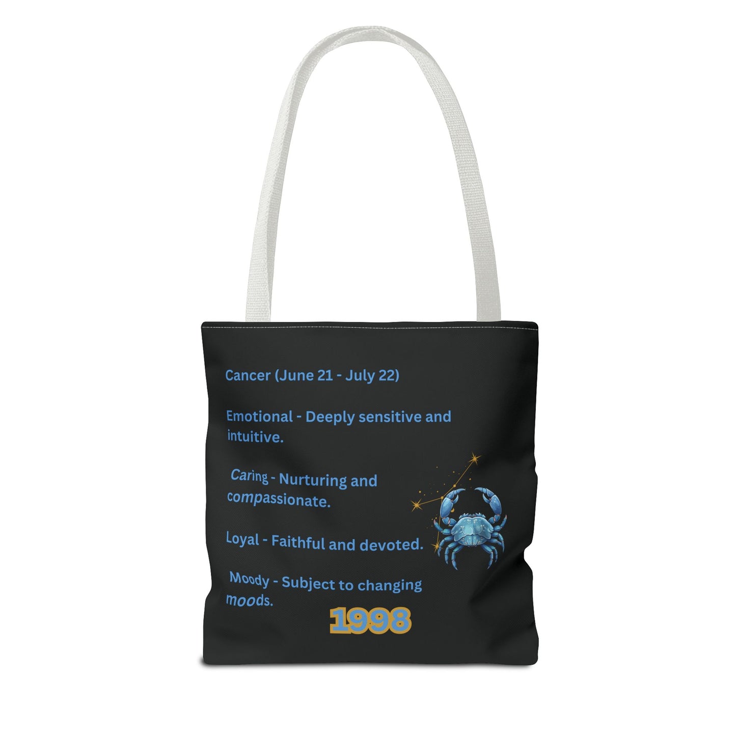 Black Zodiac Cancer Tote Bag