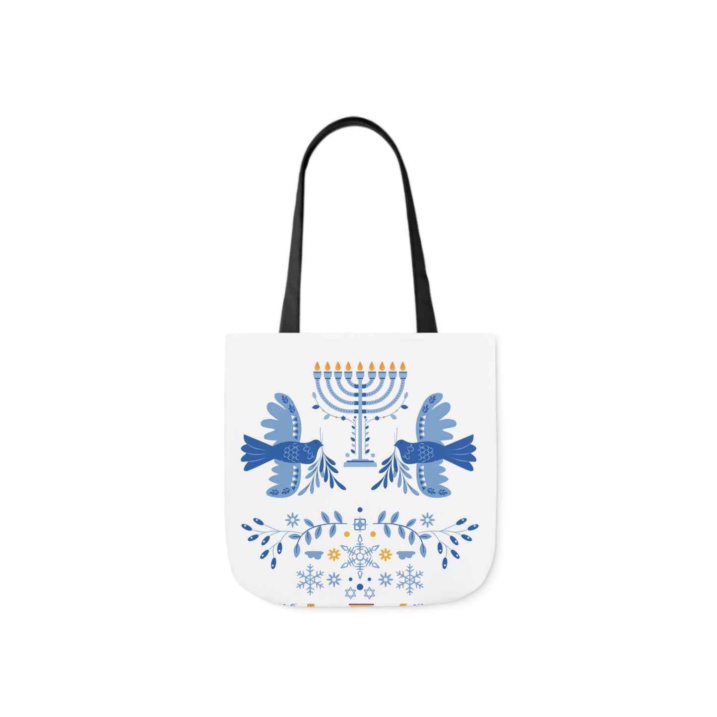 Blue and White Hanukkah Canvas Tote Bag