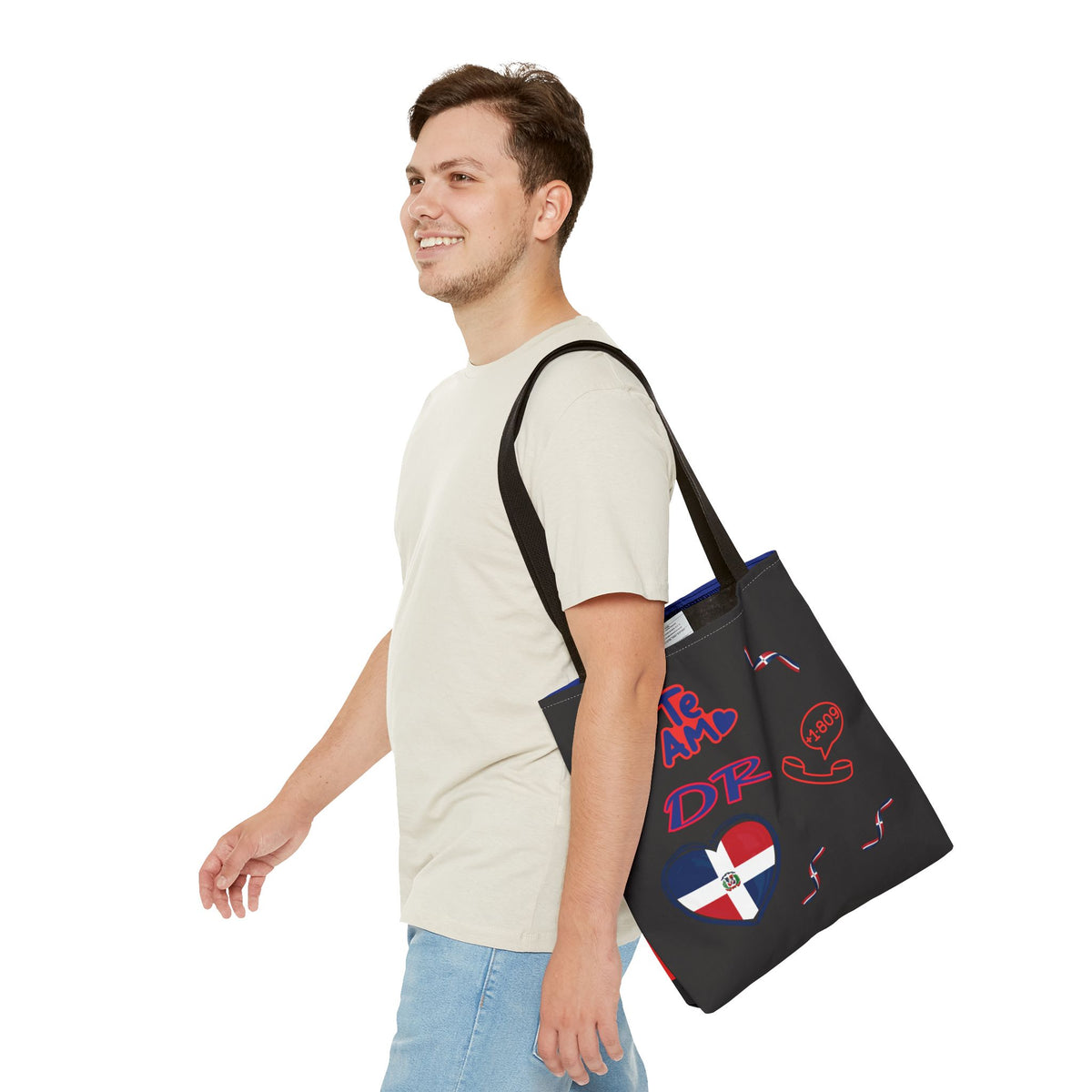 Personalized Initials & D.O.B Dominican Republic CanvasTote Bag