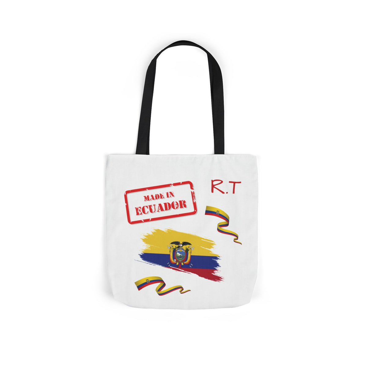 Ecuador Canvas Tote — "Te Amo" Heart Flag Design Personalized initial and D.O.B