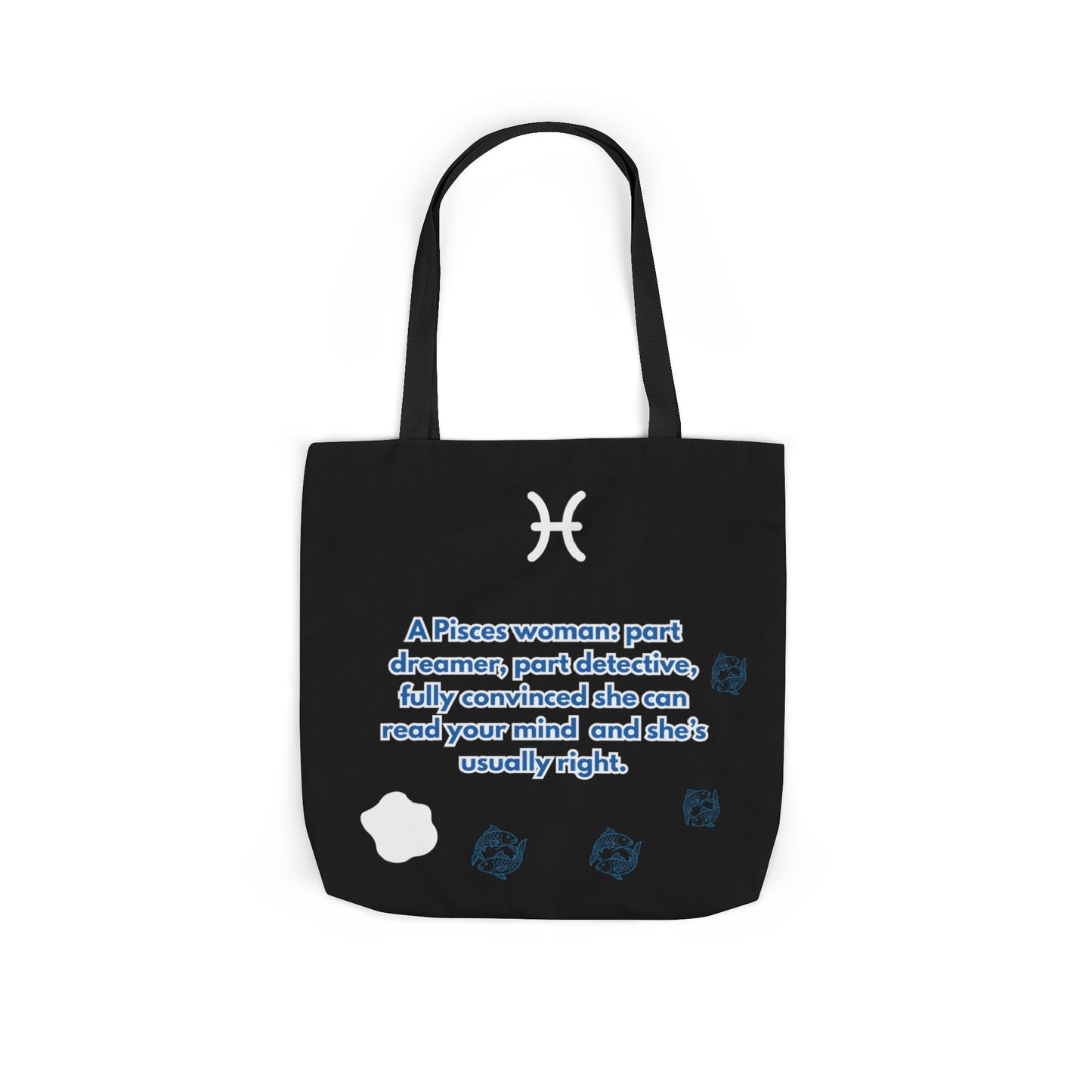 Personalized Zodiac D.O.B. Black Canvas Tote Bag