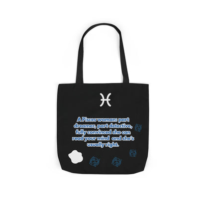 Personalized Zodiac D.O.B. Black Canvas Tote Bag
