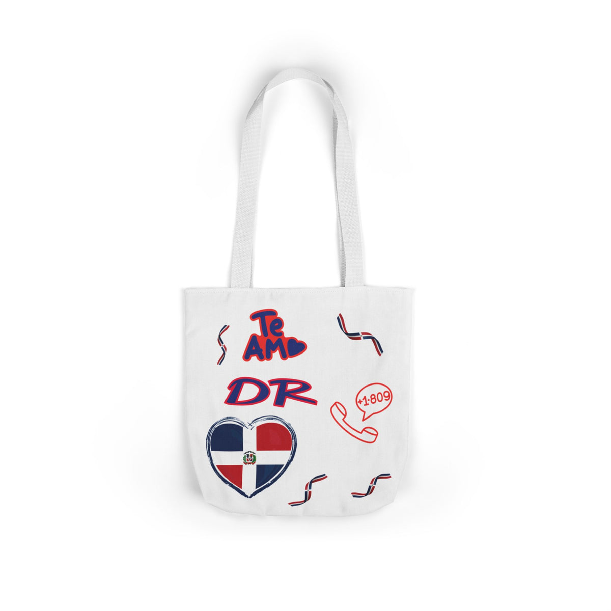 Personalized D.O.B & intinial,Dominican Republic Heart Canvas Tote —