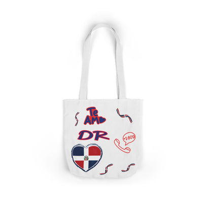 Personalized D.O.B & intinial,Dominican Republic Heart Canvas Tote —