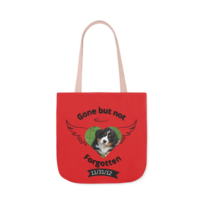 Red and Black Personalized Dog Memorial Tote Bag