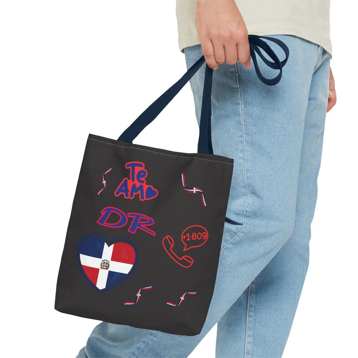 Personalized Initials & D.O.B Dominican Republic CanvasTote Bag
