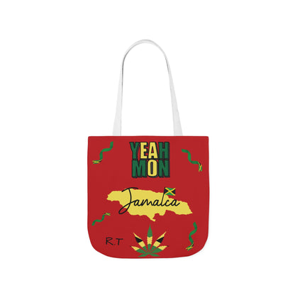 Personalized D.O.B & Initial Jamaica Theme Canvas Tote Bag