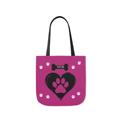 Pink Personalized Dog Canvas Tote Bag