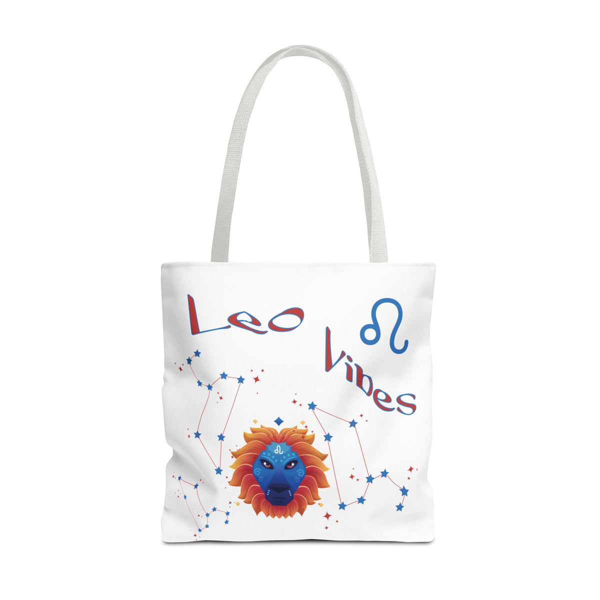 Personalized Year & Initial, Leo Vibes Zodiac White Tote Bag
