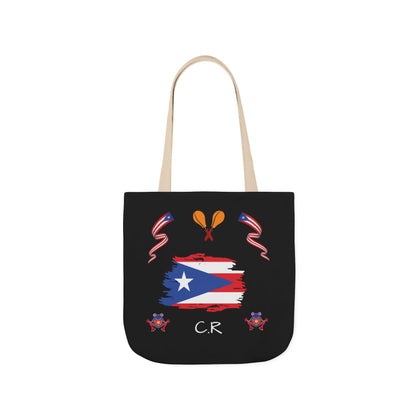 Puerto Rico Pride Canvas Tote Bag — Personalized with initial and D.O.D