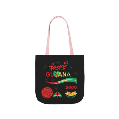 Personalized D.O.B and initial Love You Guyana Canvas Tote Bag