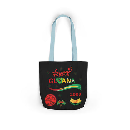 Personalized D.O.B and initial Love You Guyana Canvas Tote Bag