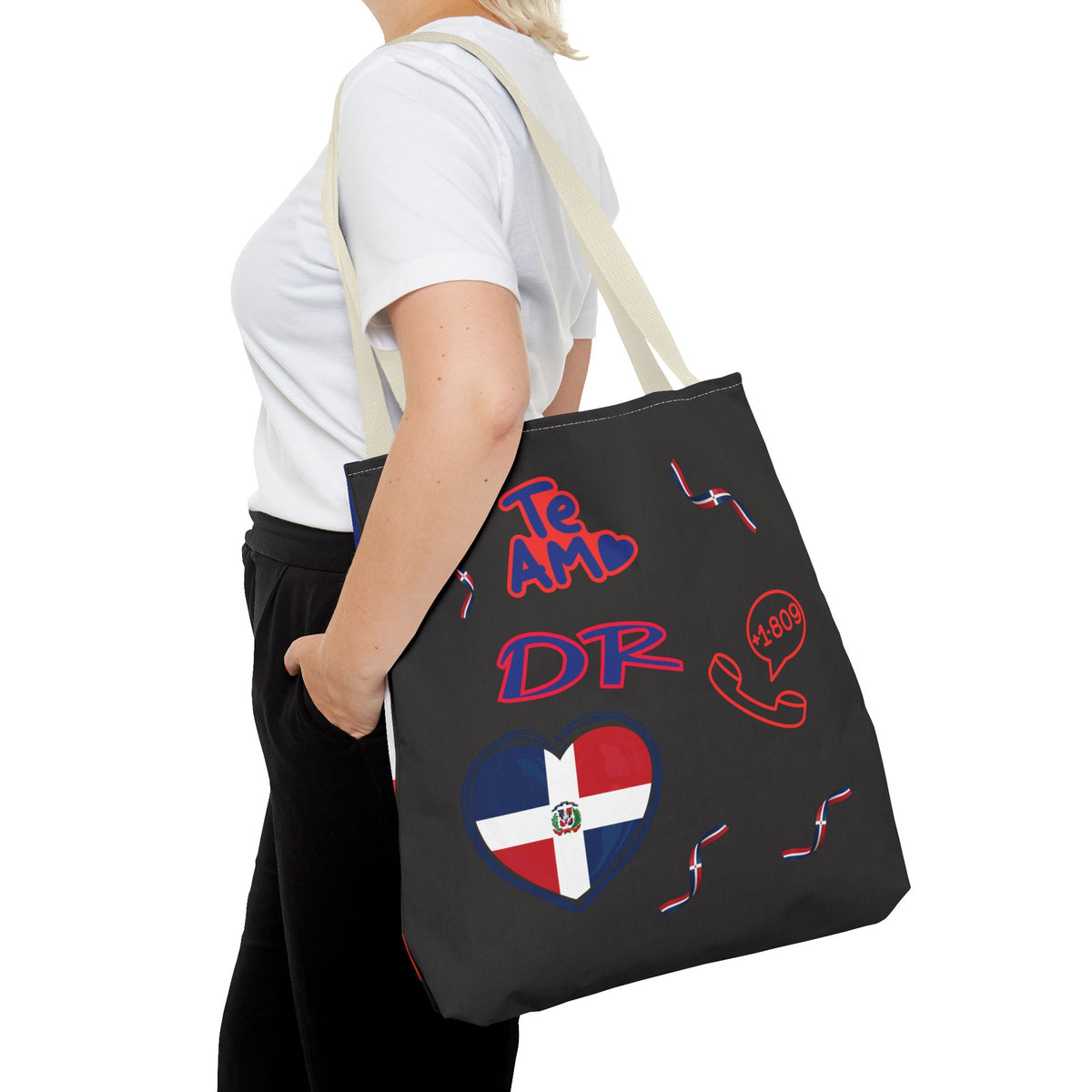 Personalized Initials & D.O.B Dominican Republic CanvasTote Bag