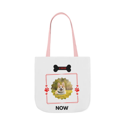 Personalized Dog Before and Now Photos White Canvas Tote Bag