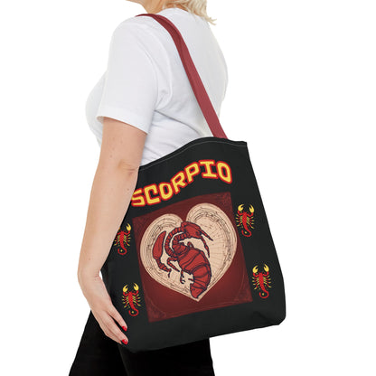 Black Zodiac Scorpio Tote Bag