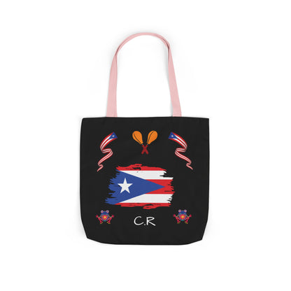 Puerto Rico Pride Canvas Tote Bag — Personalized with initial and D.O.D