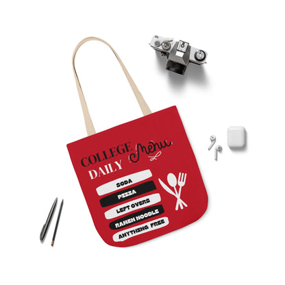 Funny Student Red Canvas Tote Bag