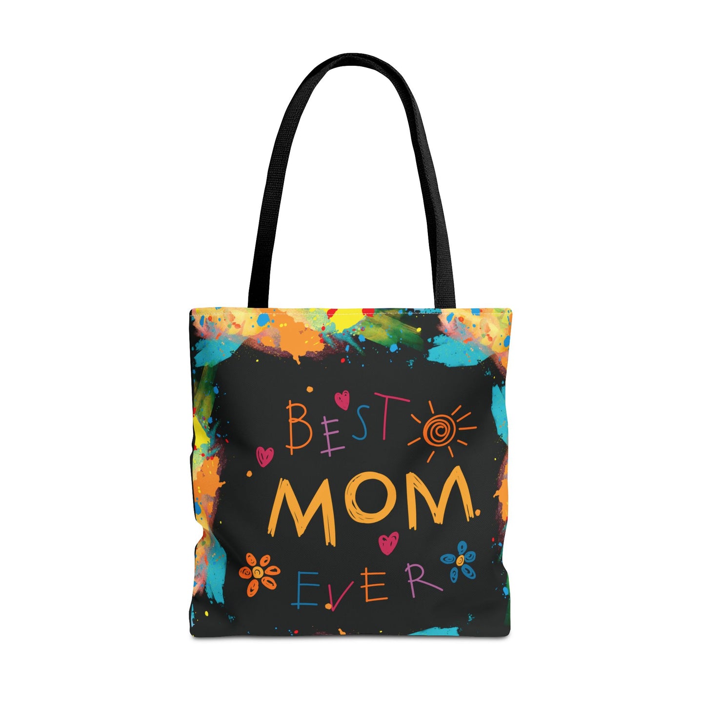 Mom Black Graphic Canvas Tote Bag