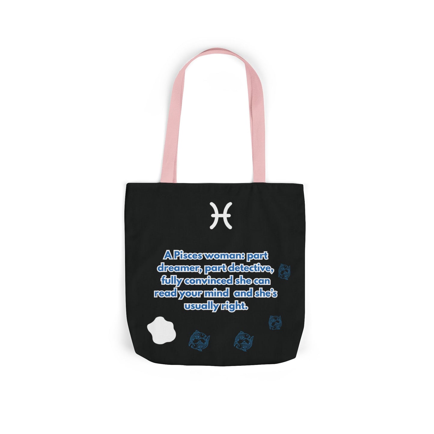 Personalized Zodiac D.O.B. Black Canvas Tote Bag