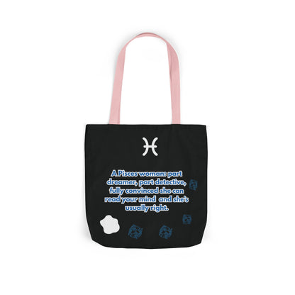 Personalized Zodiac D.O.B. Black Canvas Tote Bag