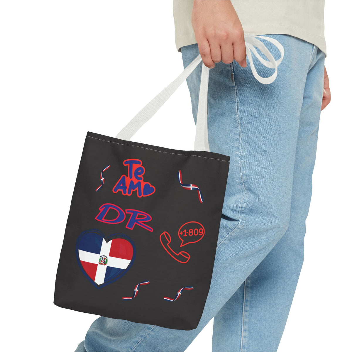 Personalized Initials & D.O.B Dominican Republic CanvasTote Bag