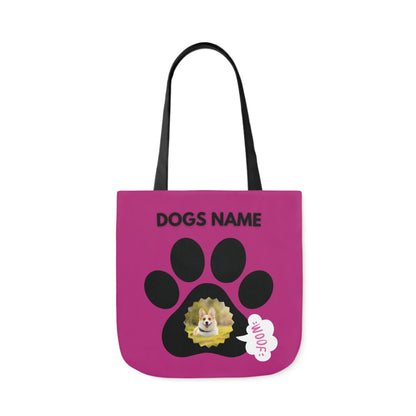 Pink Personalized Dog Canvas Tote Bag