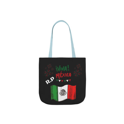 Personalized D.O.B and initial Viva México Flag Canvas Tote  Reusable Bag