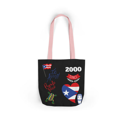 Puerto Rico Pride Canvas Tote Bag — Personalized with initial and D.O.D