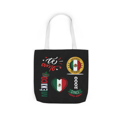 Personalized D.O.B and initial Viva México Flag Canvas Tote  Reusable Bag