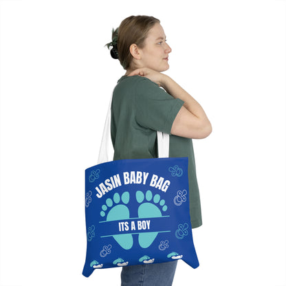 Mommy Personalized Blue Baby Shoulder Tote Bag