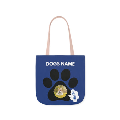 Blue Personalized Dog Canvas Tote Bag