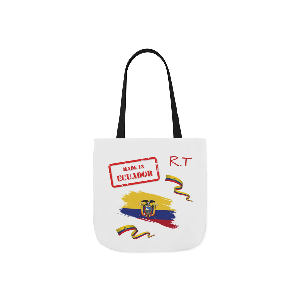 Ecuador Canvas Tote — "Te Amo" Heart Flag Design Personalized initial and D.O.B